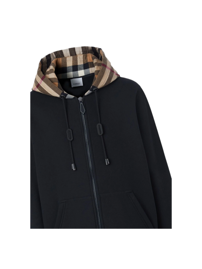 Check-Lined Zip Hoodie