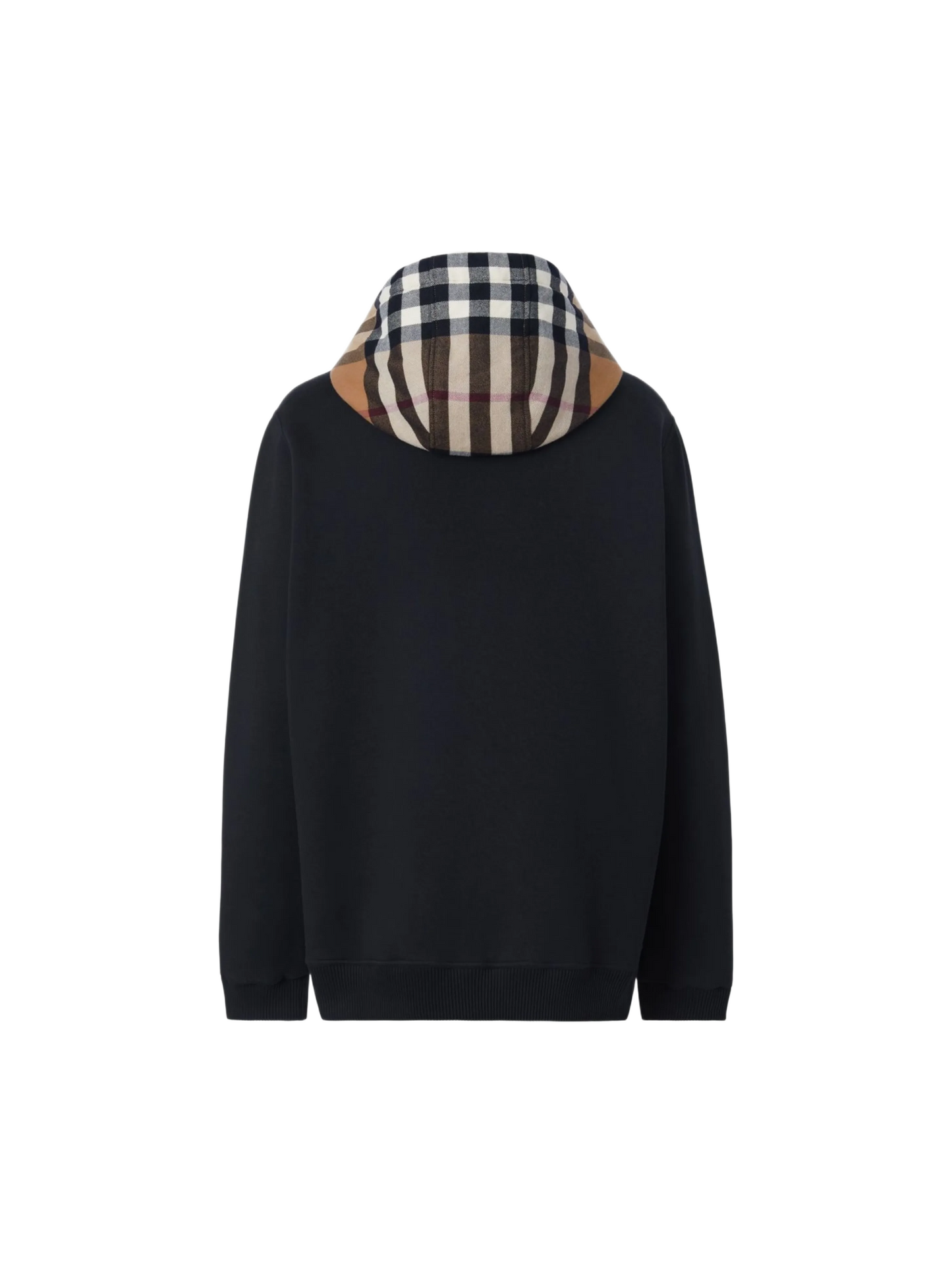 Check-Lined Zip Hoodie