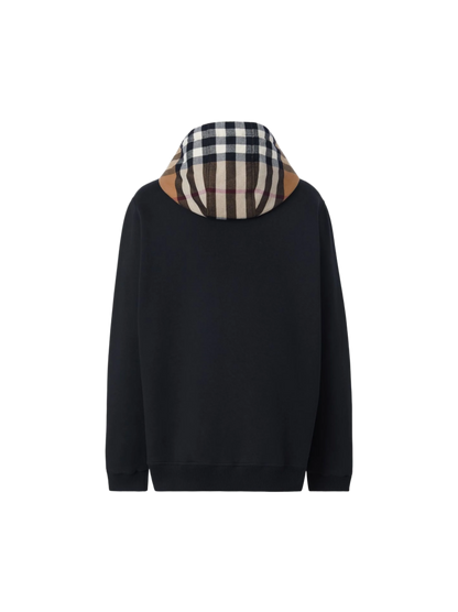 Check-Lined Zip Hoodie