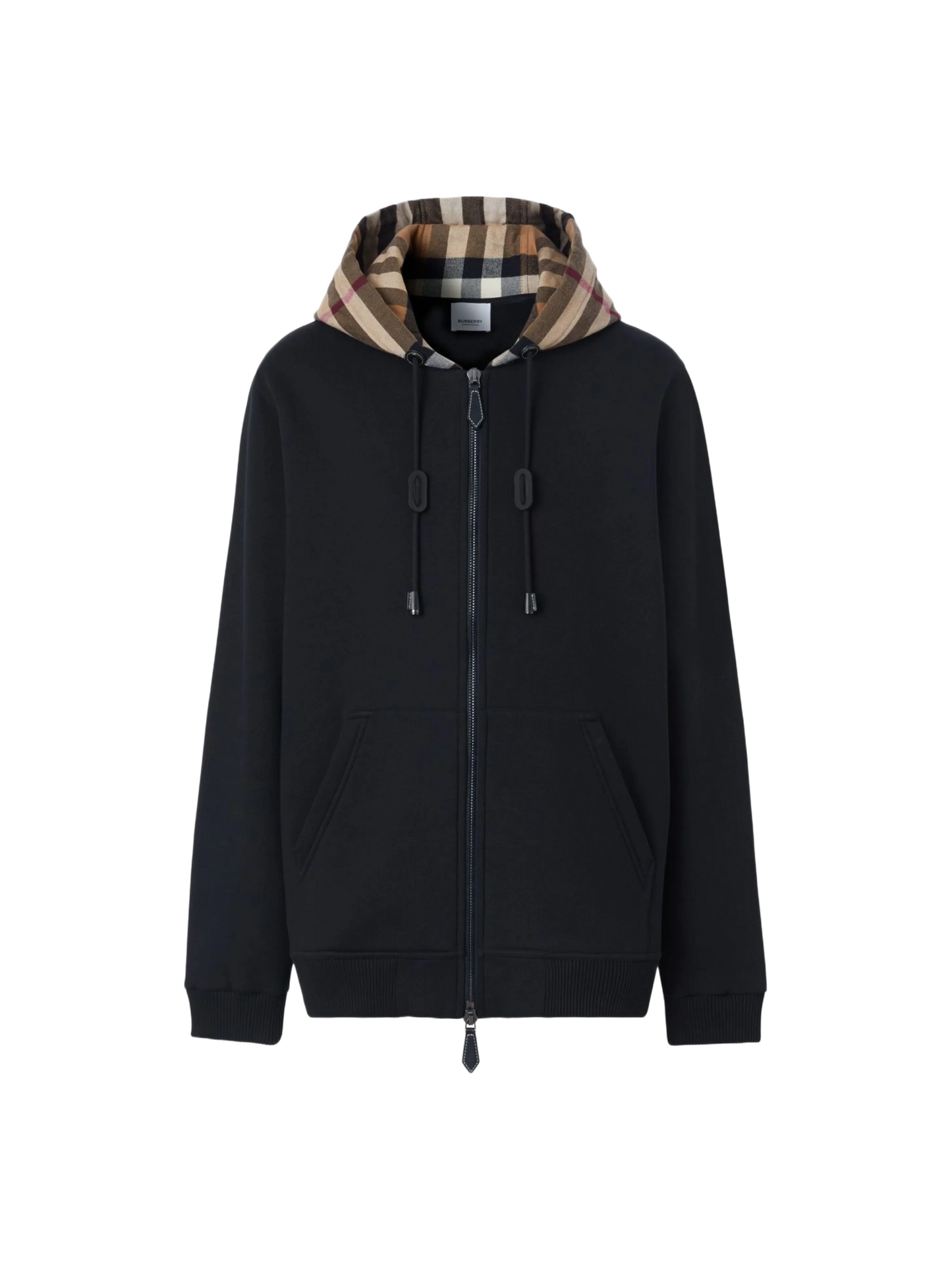 Check-Lined Zip Hoodie