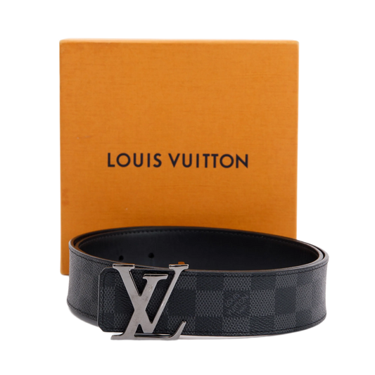 Designer-Inspired Monogram Belt with Iconic Metal Buckle