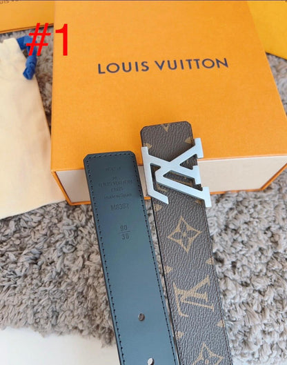 Designer-Inspired Monogram Belt with Iconic Metal Buckle