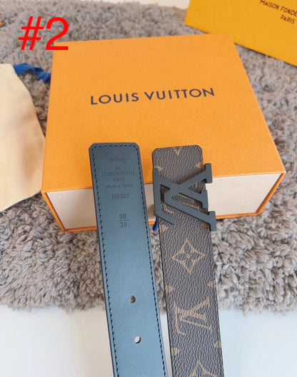 Designer-Inspired Monogram Belt with Iconic Metal Buckle