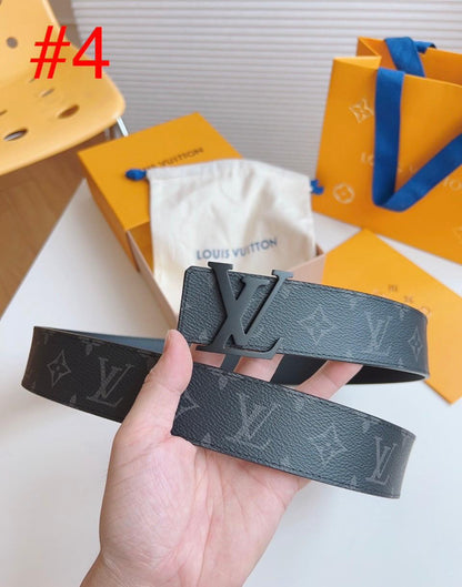 Designer-Inspired Monogram Belt with Iconic Metal Buckle