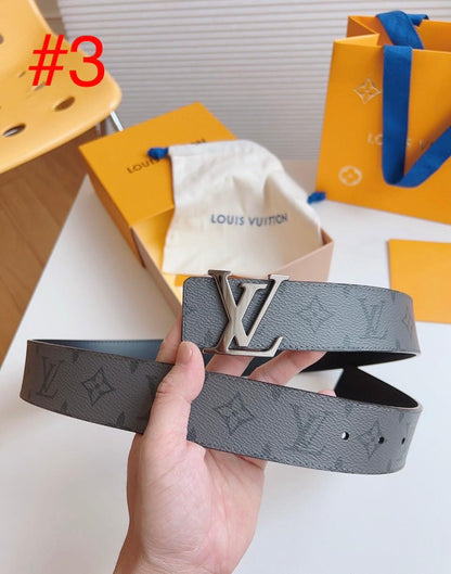 Designer-Inspired Monogram Belt with Iconic Metal Buckle