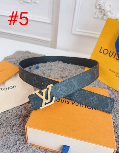 Designer-Inspired Monogram Belt with Iconic Metal Buckle