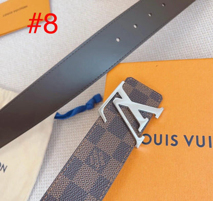 Designer-Inspired Monogram Belt with Iconic Metal Buckle
