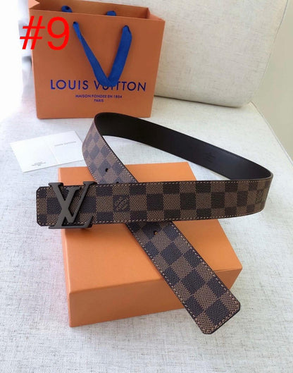 Designer-Inspired Monogram Belt with Iconic Metal Buckle