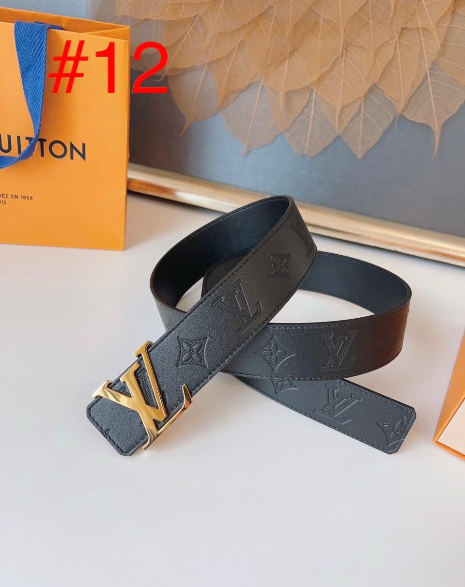 Designer-Inspired Monogram Belt with Iconic Metal Buckle