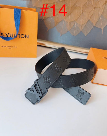 Designer-Inspired Monogram Belt with Iconic Metal Buckle